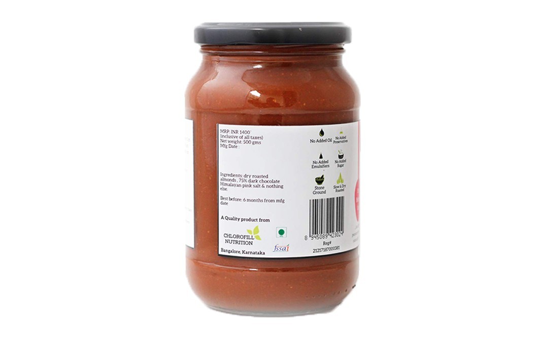 All Over Nuts 75% Dark Chocolate Almond Butter Crunchy   Glass Jar  500 grams